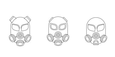 Solunum cihazı siyah kabartma simgesi. Virüs enfeksiyonuna karşı koruyucu giysi. Gribin yayılmasını önlemek için hava filtresi. Beyaz uzayda siluet sembolü. Vektör izole illüstrasyonu