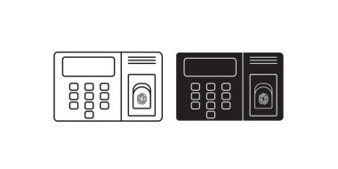 Flash Design biçimi erişim kontrol makinesi veya zaman erişimi olan devamlılık makinesi ekranda arızalanır, vektör tasarımı Element illüstrasyonu