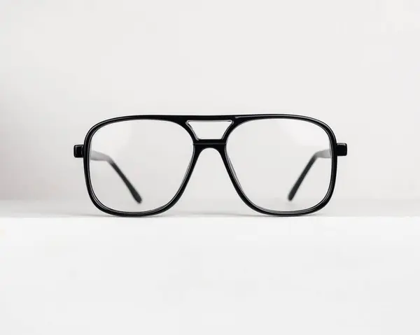 Beyaz arkaplanda klasik havacı gözlükleri.