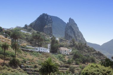 view of Roques Pedro and Petra on the island of La Gomera (Canary Islands) clipart