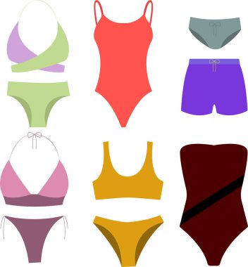 Erkekler ve kadınlar için mayo çantası - yaz illüstrasyonu