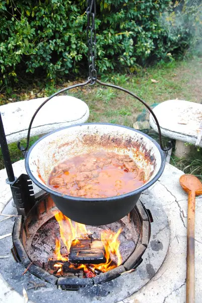  Açık ateşte geleneksel bir Macar kebabı pişireceğiz..