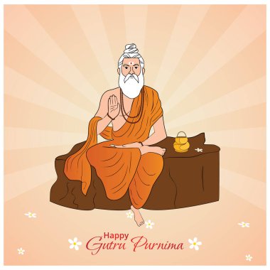 Happy guru Purnima poster design clipart