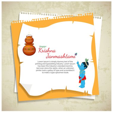 Küçük Krishna Janmashtami kutlama posteri