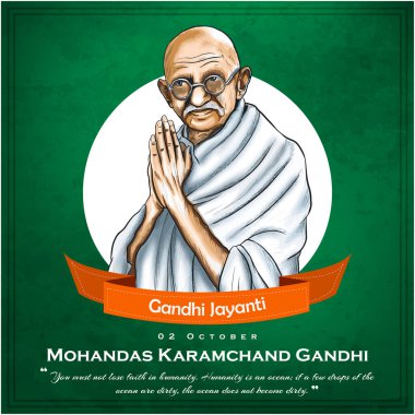 Gandhi Jayanti celebration in India on the 2nd October clipart