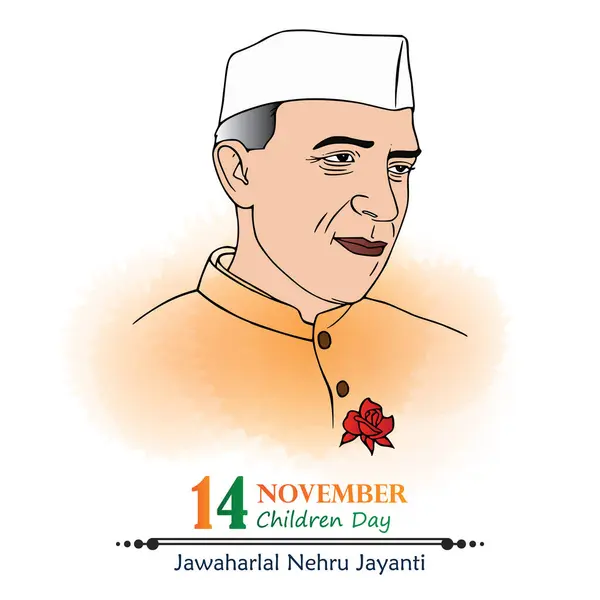 stock vector Jawaharlal Nehru Birthday on 14 November and Happy children day in India