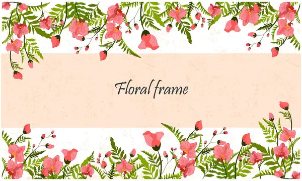 stock vector  floral frame peach blossom