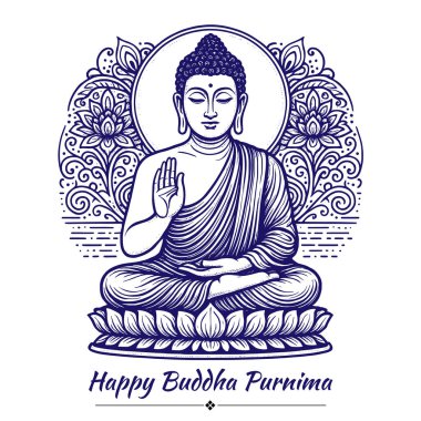 Mutlu Buda Purnima posteri tarzı