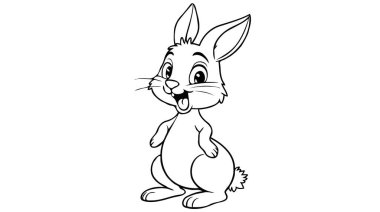 Bir çocuk kitabı için sevimli bir vahşi tavşan karakteri. Yapay zeka oluşturulan karakter vektör resmine dönüştürüldü
