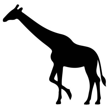 Bu temiz ve zarif zürafa silueti vektörü vahşi yaşam temalı tasarımlarınıza minimalizm katmak için mükemmel. Şık ve modern tasarımıyla bu çok yönlü zürafa silueti logolar, posterler ve tişörtler için idealdir..