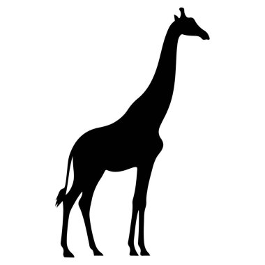 Bu temiz ve zarif zürafa silueti vektörü vahşi yaşam temalı tasarımlarınıza minimalizm katmak için mükemmel. Şık ve modern tasarımıyla bu çok yönlü zürafa silueti logolar, posterler ve tişörtler için idealdir..