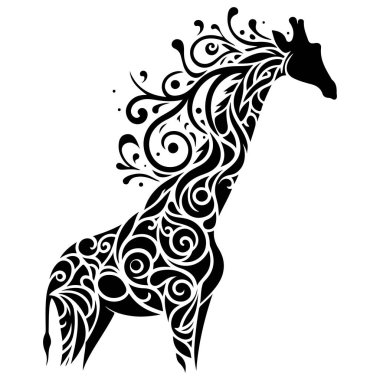 Bu yüksek kaliteli vektör sanatı, geleneksel Afrika sanatı ile modern tasarım unsurlarını harmanlayan zarif kabile desenleriyle süslenmiş stilize edilmiş bir zürafa silueti sergiliyor. Afrika temalı projelerde kullanmak için mükemmel, vahşi yaşamı koruma kampanyaları, deco