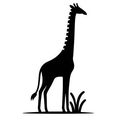 This clean and elegant giraffe silhouette vector is perfect for adding a touch of minimalism to your wildlife-themed designs. With its sleek and modern design, this versatile giraffe silhouette is ideal for logos clipart