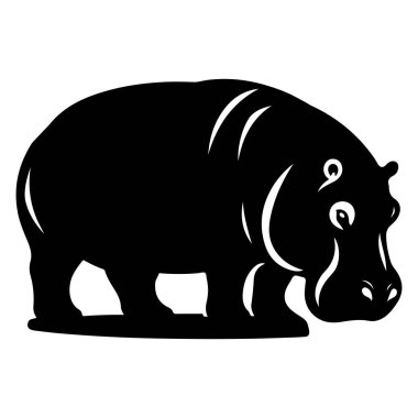 Bu siyah-beyaz kabile tarzı su aygırı çizimi, hayvanın çarpıcı ve soyut bir tasvirini oluşturan pürüzsüz, dalgalı çizgilere sahiptir. Grafik tasarımı, logolar ve dövmeler için mükemmel..