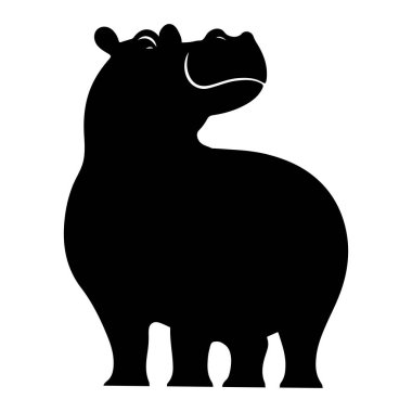 Explore this high-quality silhouette illustration of a hippopotamus, perfect for wildlife-themed projects, logos, and educational materials. The bold design captures the iconic shape of a hippo, making it ideal for use in print and digital media. clipart