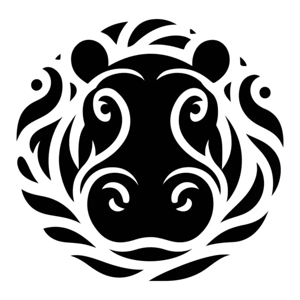 Bir hipopotamın yüzünün bu soyut kabile tarzı çizimi merkezden yayılan cesur ve akışkan desenlerle güzelce işlenmiş. Karmaşık siyah-beyaz tasarım, logo için mükemmel bir güç ve uyum hissi uyandırıyor.