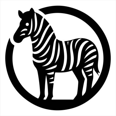 Dairesel bir çerçeveye sarılı koyu siyah ve beyaz bir tasarıma sahip büyüleyici bir zebra siluet vektör sanatı keşfedin. Bu eşsiz vahşi yaşam çizimi logolar, baskılar, duvar resimleri, dövmeler ve dijital tasarımlar için idealdir. Doğa için mükemmel.