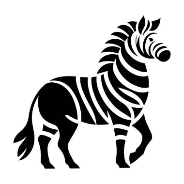 Çarpıcı bir soyut zebra illüstrasyonunu kalın siyah beyaz vektör stilinde keşfedin. Bu minimalist ve sanatsal zebra tasarımı zarif, stilize çizgiler içerir, yaratıcı projeler, duvar sanatı ve modern tasarım unsurları için mükemmeldir. Kullanım için ideal 