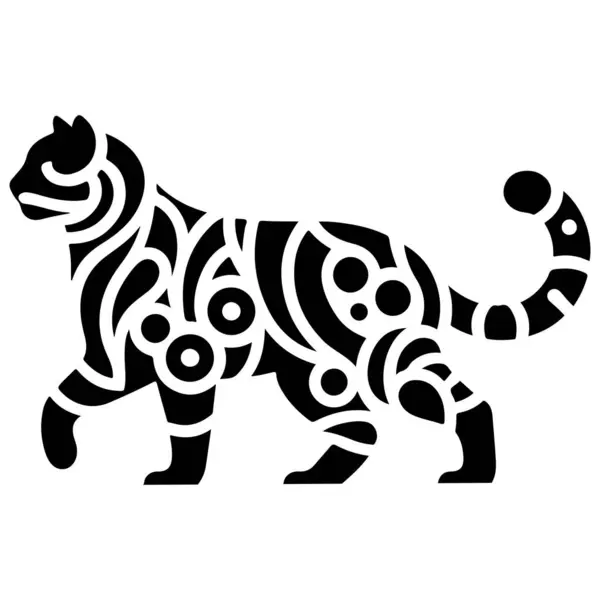 Karmaşık desenler ve kalın çizgilerle işlenmiş bu çarpıcı kabile tarzı leoparı keşfedin. Dövme tasarımları, tişört izleri ve duvar resimleri için mükemmel. Bu vektör grafiği görkemli leopar üzerinde benzersiz bir bakış açısı sunuyor. Bu soyut deta