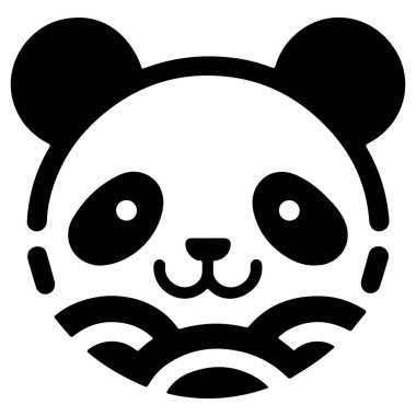 This cute panda icon vector art features a stylized panda face with a friendly, cartoon like design. Ideal for use in children's projects, apps, websites, and branding, this minimalist panda icon adds a touch of playfulness to any digital or print wo clipart