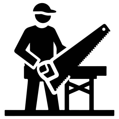 Bu simge marangoz testeresi tasvir ediyor, DIY projeleri, inşaat siteleri veya marangozluk ve marangozlukla ilgili herhangi bir proje için mükemmel..