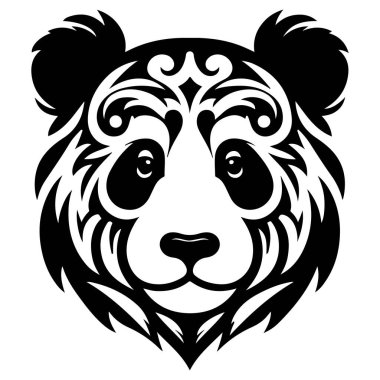 Bu resim bir panda ayısının soyut bir temsilini gösteriyor. Görüntünün merkezi kısmı bulanık, gri tonda bir panda yüzü tasviri, gizemli ve ilgi çekici bir etki yaratıyor. Bu bulanık bölümün etrafında keskin, siyah ve beyaz...