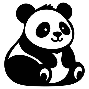 Bu resimde bir pandanın büyüleyici siyah beyaz çizimi yer alıyor. Panda, arkadaş canlısı ve davetkar bir ifadeyle oturma pozisyonunda tasvir edilir, bu da onu çocuk kitapları, eğitim materyalleri ve doğa temalı malzemeler için ideal bir seçim yapar.