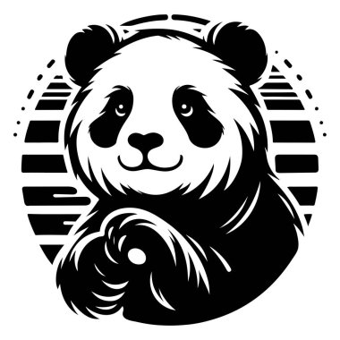 Bu büyüleyici siyah beyaz illüstrasyonda zarif bir ifadeye sahip, stilize çizgilerden oluşan bir zemin üzerine kurulmuş sevimli bir panda yer alıyor. Panda 'nın detaylı kürkü ve anlamlı gözleri onu vahşi yaşam konservatuarında kullanılmak için ideal bir parça haline getiriyor.