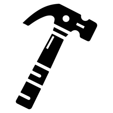 Beyaz arkaplanda Siyah Tokmak Eşsiz Simge çizimi