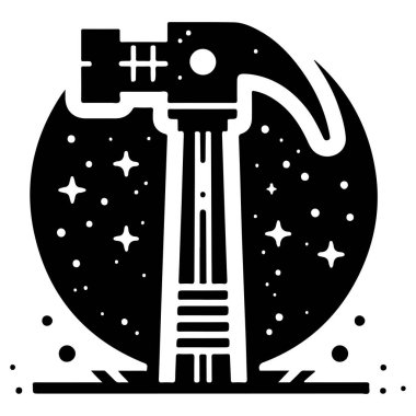 Black Hammer minimalist Icon with Stars and Lines clipart