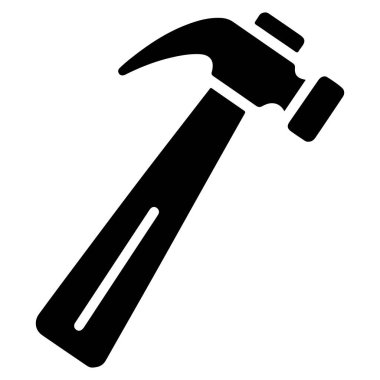 Siyah ve Beyaz Çekiç Simgesi İllüstrasyonu