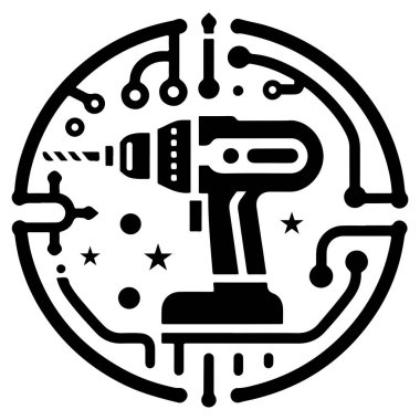 Beyaz Arkaplanda Dijital Güç Sondaj Simgesi