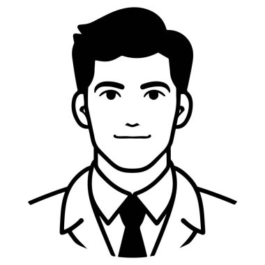 Sağlık görevlilerini temsil eden bir erkek doktorun siluet simgesi. Tıbbi ve profesyonel tasarımlar için ideal..