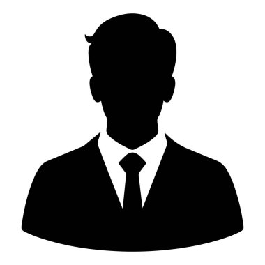 Sağlık görevlilerini temsil eden bir erkek doktorun siluet simgesi. Tıbbi ve profesyonel tasarımlar için ideal..