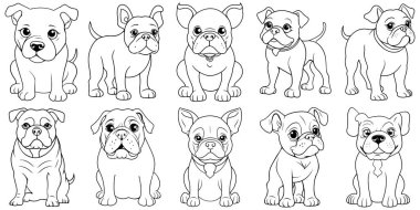 Şirin Boğa Köpek Paketi, Kara Hat Köpek Sanatı, El Çizimi Yapay Zeka