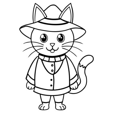 Çocuklar için basılabilir Cadılar Bayramı Kedi Boyama Sayfaları