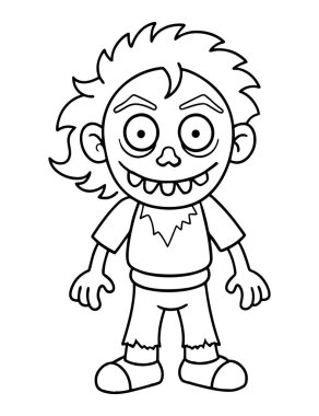 Çocuklar için Yazdırılabilir Zombi Kıyameti Renk Sayfası