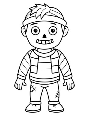 Çocuklar için Yazdırılabilir Zombi Kıyameti Renk Sayfası