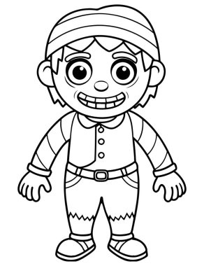 Çocuklar için Yazdırılabilir Zombi Kıyameti Renk Sayfası