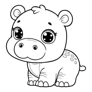 Çocuklar için Yazdırılabilir Şirin Hippo Renklendirme Sayfaları