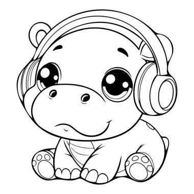 Çocuklar için Yazdırılabilir Şirin Hippo Renklendirme Sayfaları