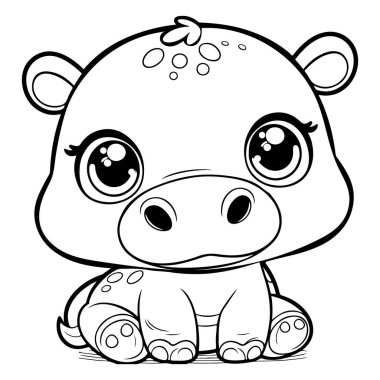 Çocuklar için Yazdırılabilir Şirin Hippo Renklendirme Sayfaları