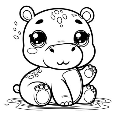 Çocuklar için Yazdırılabilir Şirin Hippo Renklendirme Sayfaları