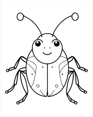 Çocuklar için Sevimli Böcek Renklendirme Sayfaları ya da Yazdırılabilir Böcek Sanatı