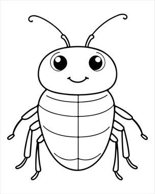 Çocuklar için Sevimli Böcek Renklendirme Sayfaları ya da Yazdırılabilir Böcek Sanatı
