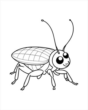 Çocuklar için Sevimli Böcek Renklendirme Sayfaları ya da Yazdırılabilir Böcek Sanatı