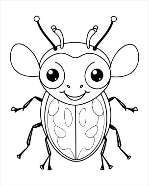 Çocuklar için Sevimli Böcek Renklendirme Sayfaları ya da Yazdırılabilir Böcek Sanatı