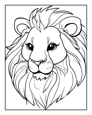 Çocuklar için Yazdırılabilir Aslan Yüzlü Şirin Renk Sayfası