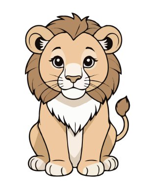Sevimli ve Oyuncak Aslan Vektör İllüstrasyonunun Tasarımı