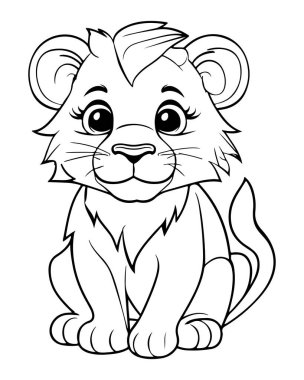 Çocuklar için Yazdırılabilir Aslan Renklendirme Sayfası